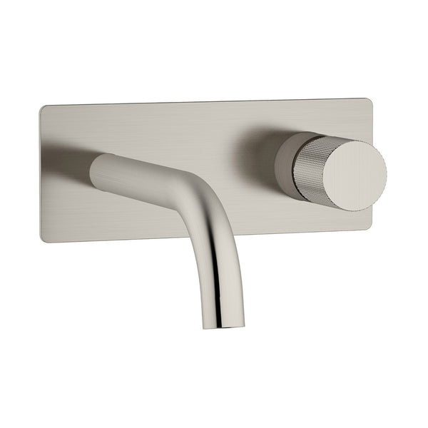 Robinet de lavabo mural nickel brossé