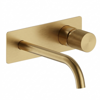 Wall-Mounted Bathroom Faucet in Brushed Brass
