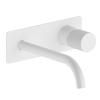 Robinet de lavabo mural blanc mat