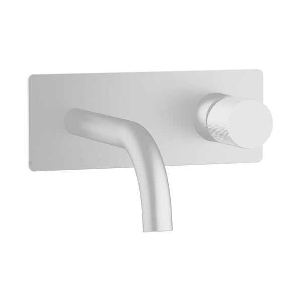 Matte White Industrial Wall Faucet