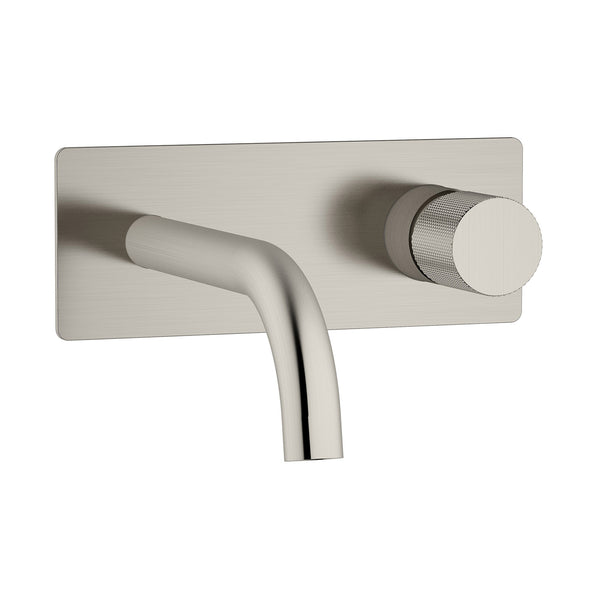 Brushed Nickel Industrial Wall Faucet