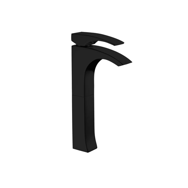 Robinet de vasque de forme arrondi fini noir mat
