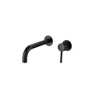 Matte black round wall mounted faucet