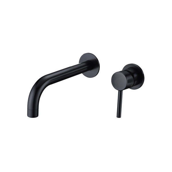 Wall-mounted bathroom faucet in matte black