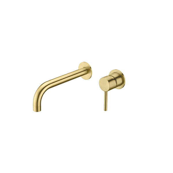 Brushed brass (Gold) round wall mounted faucet
