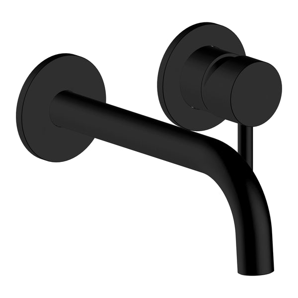 Robinet de lavabo mural noir mat