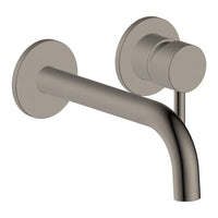 Robinet de lavabo mural nickel brossé