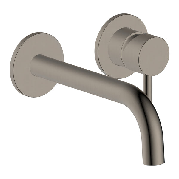 Robinet de lavabo mural nickel brossé