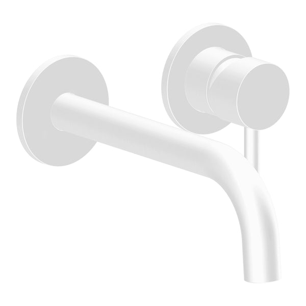 Robinet de lavabo mural blanc mat