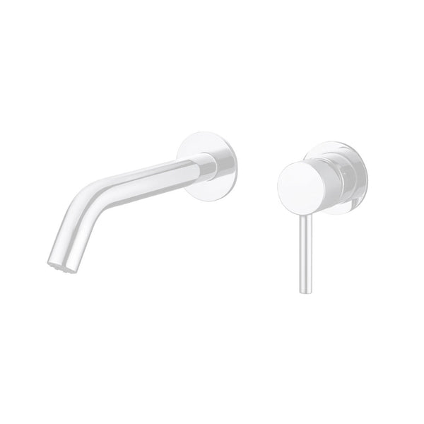Wall-mounted bathroom faucet in matte white