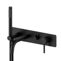 Matte Black Round Wall-Mount Bathtub Faucet