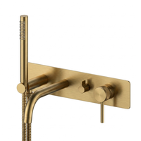 Brushed Brass Round Wall-Mount Bathtub Faucet