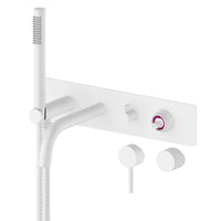 Wall mounted round bathtub faucet in Matte white finish