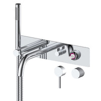 Wall-mounted round bathtub faucet in chrome finish