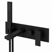 Wall-Mount Square Bathtub Faucet in Matte Black Finish