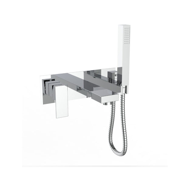 Chrome Wall Mounted Square Tub Faucet