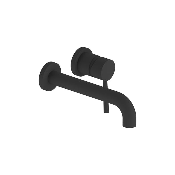 Round wall-mounted bath faucet in matte black