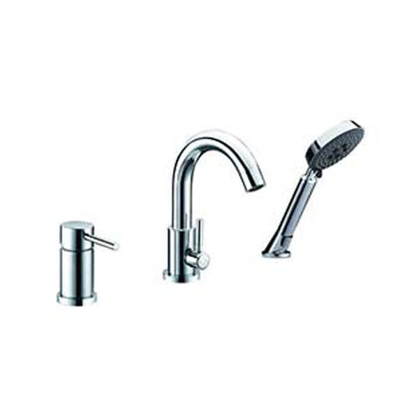 Robinet de baignoire chrome moderne rond 3 Pcs