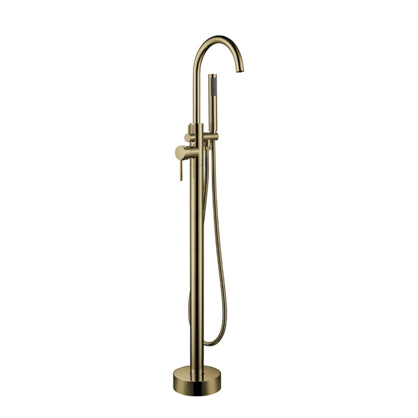 Brushed brass (Gold) Round Freestanding Faucet