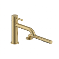 Bath Faucet With Handshower in Brushed Brass