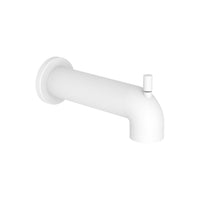 Wall-Mounted Tub Spout with Diverter in Matte White Finish