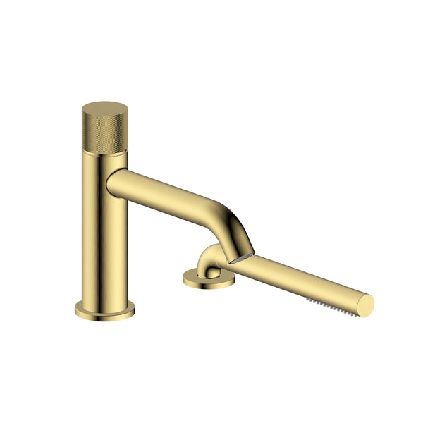 STELLA-GD brushed brass bath faucet with handshower