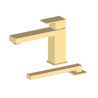 Robinet de bain et douchette fini or brossé