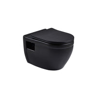 Toilette murale, double chasse, noir mat