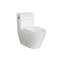Toilette monopièce, allongée, chasse simple