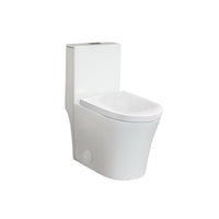 Toilette monopièce, allongée, double chasse