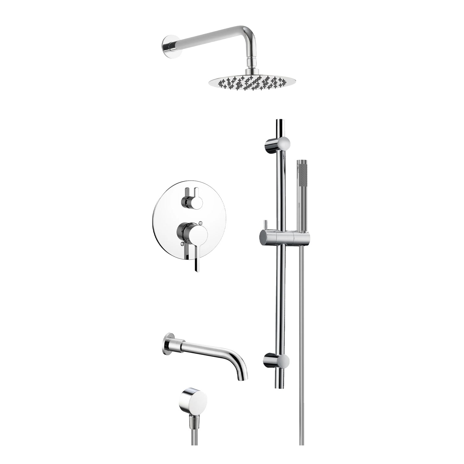 Chrome Round Bath Shower Kit II – Agua Canada