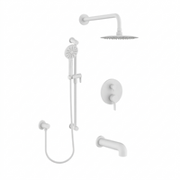 Bath-Shower Faucet Set in Matte White finish