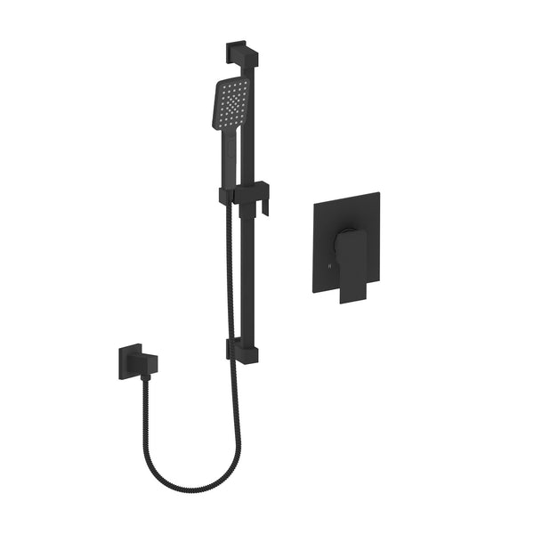 Valens-bk Shower set with hand shower on rail and separate elbow connector
