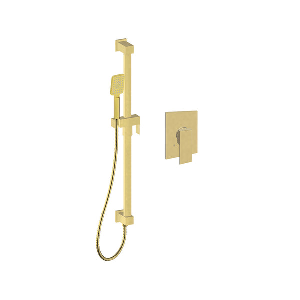 Valenso-gd Shower set with hand shower on rail and integrated elbow connector