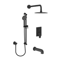 Round Shower-Tub Kit in Matte Black Finish