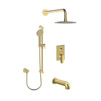 Round Shower-Tub Kit in Brushed Brass (Gold) Finish