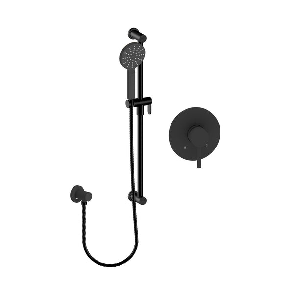 Velia-bk Shower set with hand shower on rail and separate elbow connector