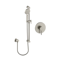 Shower Set with Hand Shower on Rail and Separate Elbow Connector in Brushed Nickel Finish