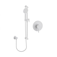 Shower Set with Hand Shower on Rail and Separate Elbow Connector Matte White Finish