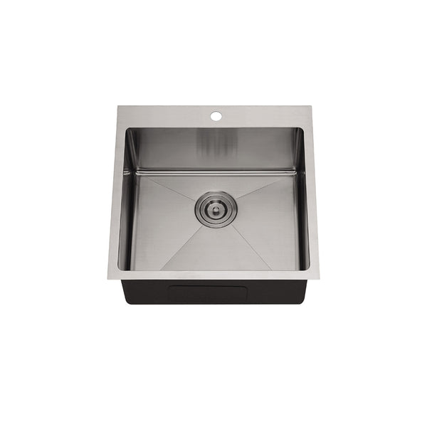1 bowl, 20''X20'', top mount kitchen sink