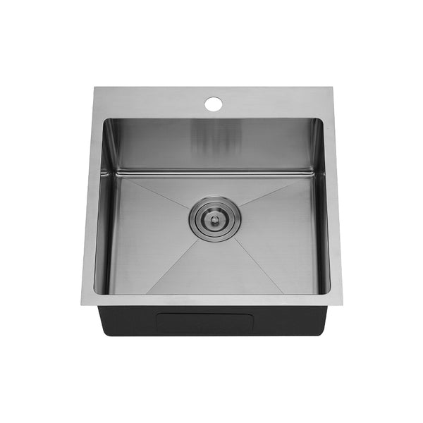 1 bowl, 20''X20'', top mount kitchen sink