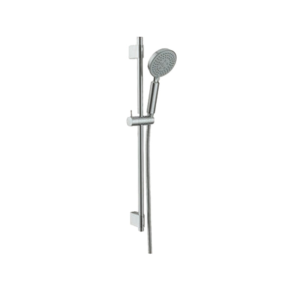 Chrome round hand shower and rail