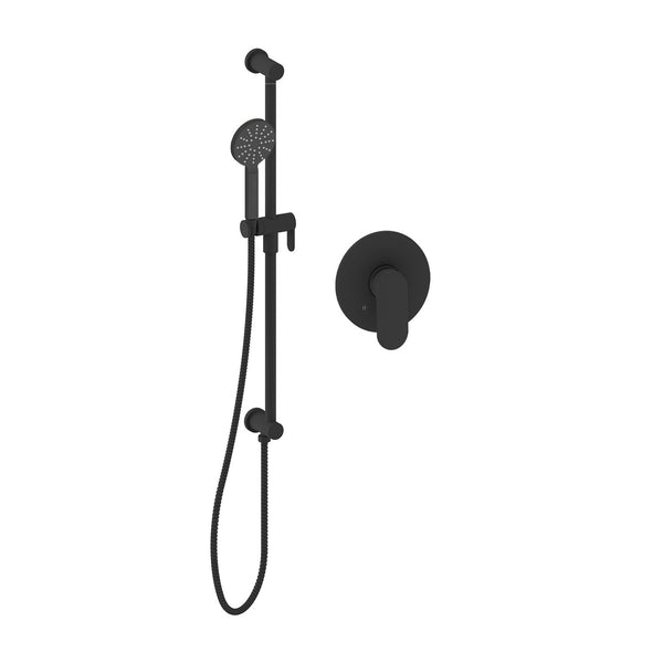 Vianelle-bk Shower set with hand shower on rail and integrated elbow connector