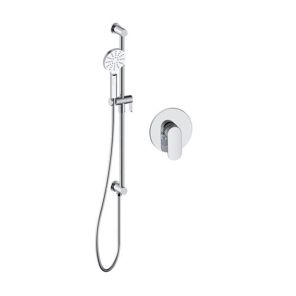 Vianelle Shower set with hand shower on rail and integrated elbow connector