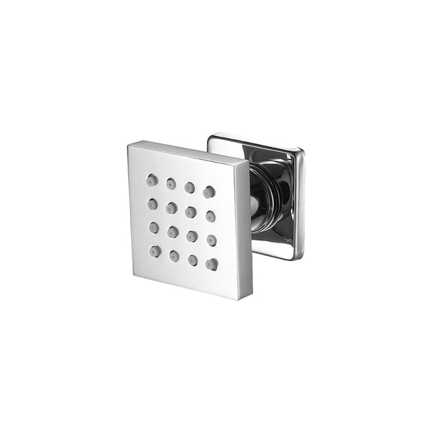 4 jets de corps carrés ajustables chrome