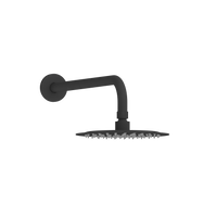 Bras et tête de douche ronde en noir mat