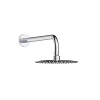 Bras et tête de douche ronde en chrome