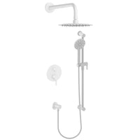 Matte white Round Shower Kit with Shower Head and Hand shower