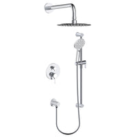 Ensemble de douche avec tête de pluie et douchette chromé