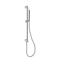 Brushed Nickel Handshower and Shower rail with integrated elbow